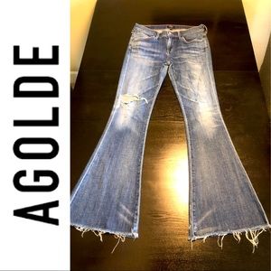 AGOLDE MADISON Distressed Flare Jeans Size 29